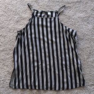 NWOT Old Navy Black And Gray Stripe Tank Size Medium
